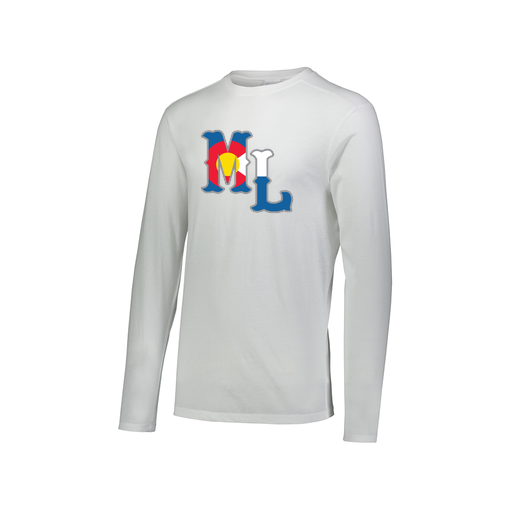 [FTLCUBWH-AXS-LOGO3] Decker Men's Tri-Blend T-Shirt - Long Sleeve (Adult XS, White, Logo 3)