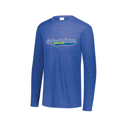 [FTLCUBRY-AXS-LOGO1] Decker Men's Tri-Blend T-Shirt - Long Sleeve (Adult XS, Royal, Logo 1)