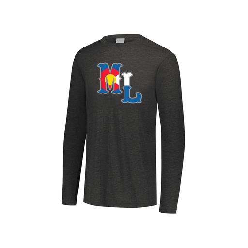 [FTLCUBBK-YS-LOGO3] Decker Youth Tri-Blend T-Shirt - Long Sleeve (Youth S, Black, Logo 3)