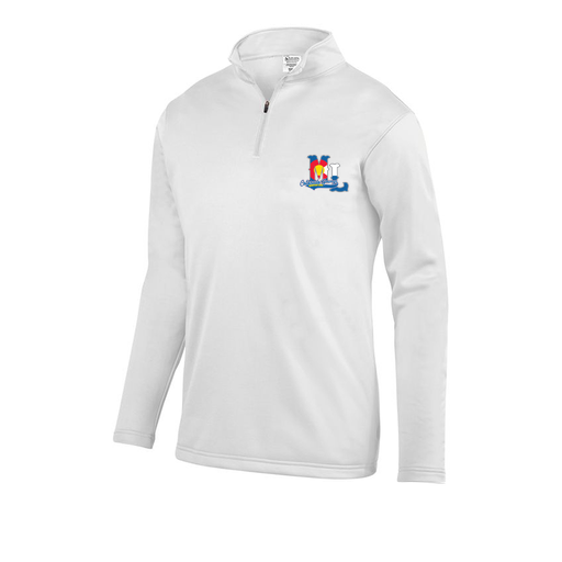 [FOLQFFWH-YS-LOGO2] Decker Youth FlexFleece 1/4 Zip (Youth S, White, Logo 2)