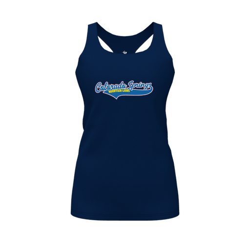 [FT0TRBNV-FYS-LOGO1] Decker Racerback Tank Top (Female Youth S, Navy, Logo 1)