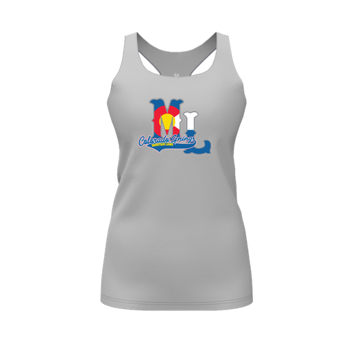 [CUS-DFW-RCBK-PER-GRY-FYS-LOGO2] Racerback Tank Top (Female Youth S, Gray, Logo 2)