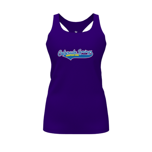 [FT0TRBPP-FYS-LOGO1] Decker Racerback Tank Top (Female Youth S, Purple, Logo 1)