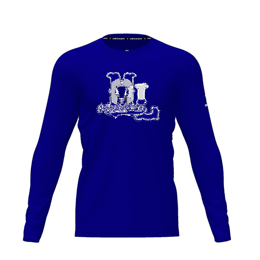 [CUS-DRIF-TEES-PER-CNK-LSL-RYL-YXS-LOGO2] Dri Fit Performance T-Shirt (Youth XS, Royal, Logo 2, Long Sleeve)