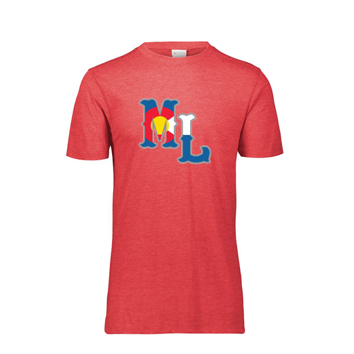 [FTSCUBRD-YS-LOGO3] Decker Youth Tri-Blend T-Shirt - Short Sleeve (Youth S, Red, Logo 3)