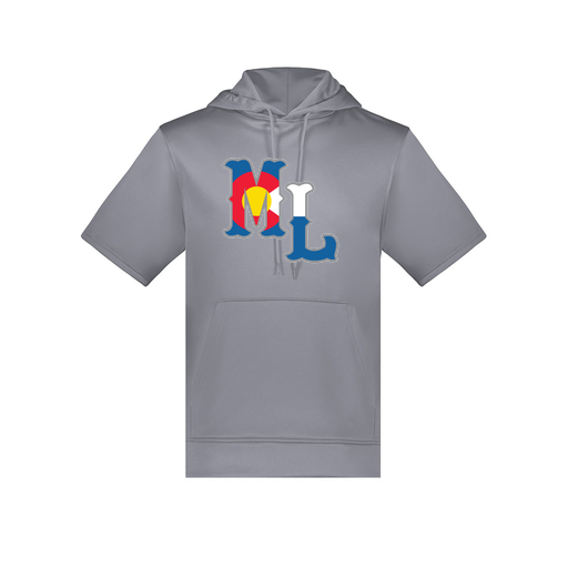 [6871.059.S-LOGO3] Men's Dri Fit Short Sleeve Hoodie (Adult S, Gray, Logo 3)