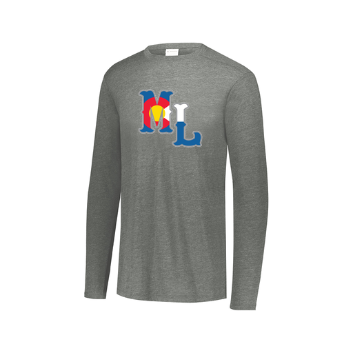 [FTLCUBGY-AXS-LOGO3] Decker Men's Tri-Blend T-Shirt - Long Sleeve (Adult XS, Gray, Logo 3)
