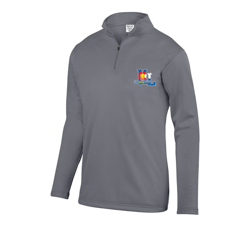 [FOLQFFGY-AS-LOGO2] Decker Men's FlexFleece 1/4 Zip (Adult S, Gray, Logo 2)