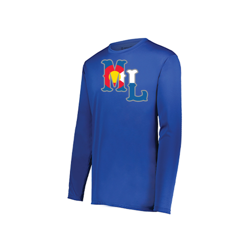 [222823.060.S-LOGO3] Youth LS Smooth Sport Shirt (Youth S, Royal, Logo 3)