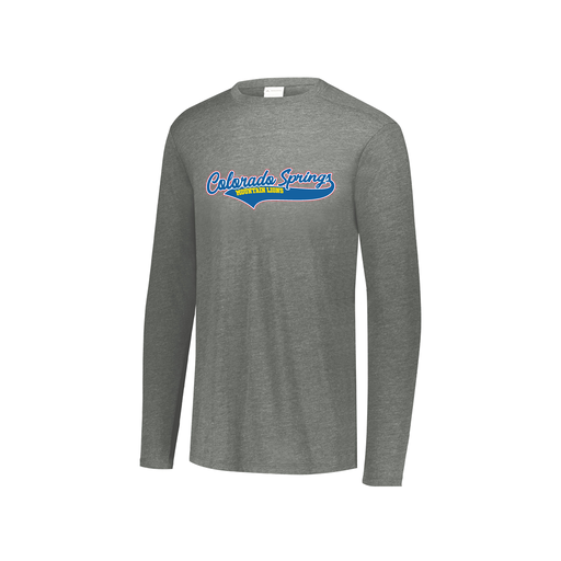 [FTLCUBGY-YS-LOGO1] Decker Youth Tri-Blend T-Shirt - Long Sleeve (Youth S, Gray, Logo 1)