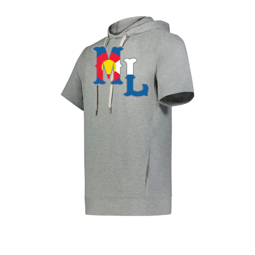 [222605-SIL-YS-LOGO3] YOUTH VENTURA SOFT KNIT SHORT SLEEVE HOODIE (Youth S, Silver, Logo 3)