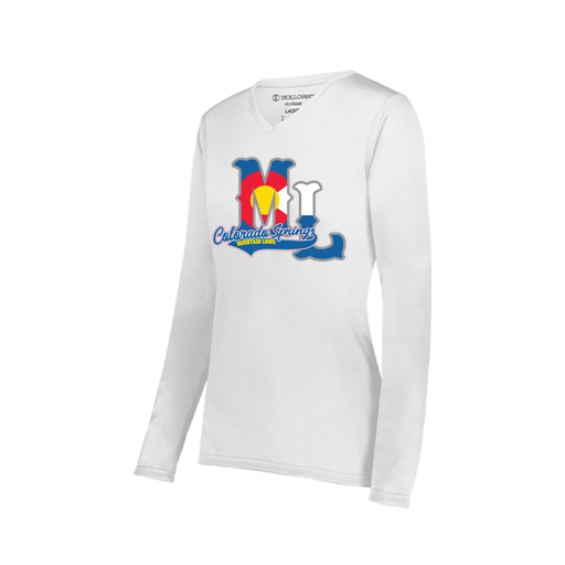 [222824.005.S-LOGO2] Ladies LS Smooth Sport Shirt (Female Adult S, White, Logo 2)