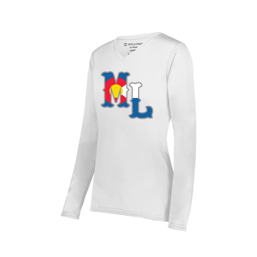 [222824.005.S-LOGO3] Ladies LS Smooth Sport Shirt (Female Adult S, White, Logo 3)