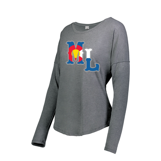 [FTLCUBGY-FAXS-LOGO3] Decker Women's Tri-Blend T-Shirt - Long Sleeve (Female Adult XS, Gray, Logo 3)