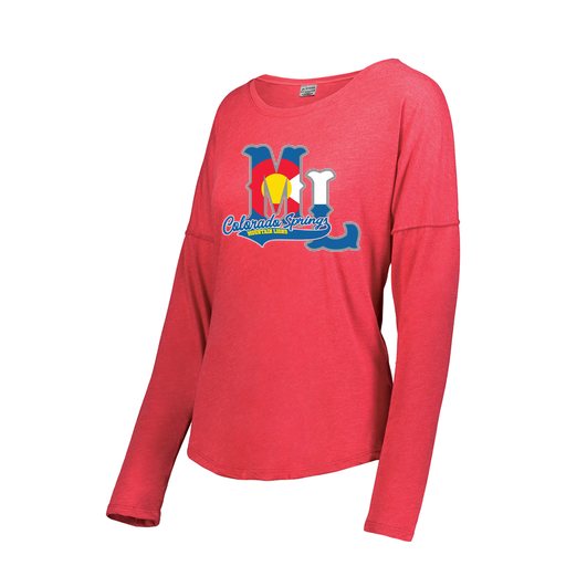 [FTLCUBRD-FAXS-LOGO2] Decker Women's Tri-Blend T-Shirt - Long Sleeve (Female Adult XS, Red, Logo 2)